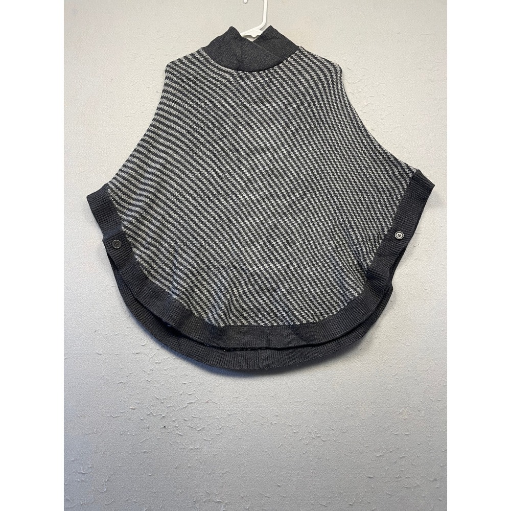 Banana Republic Poncho Sweater Knit Gray Striped XS Womens